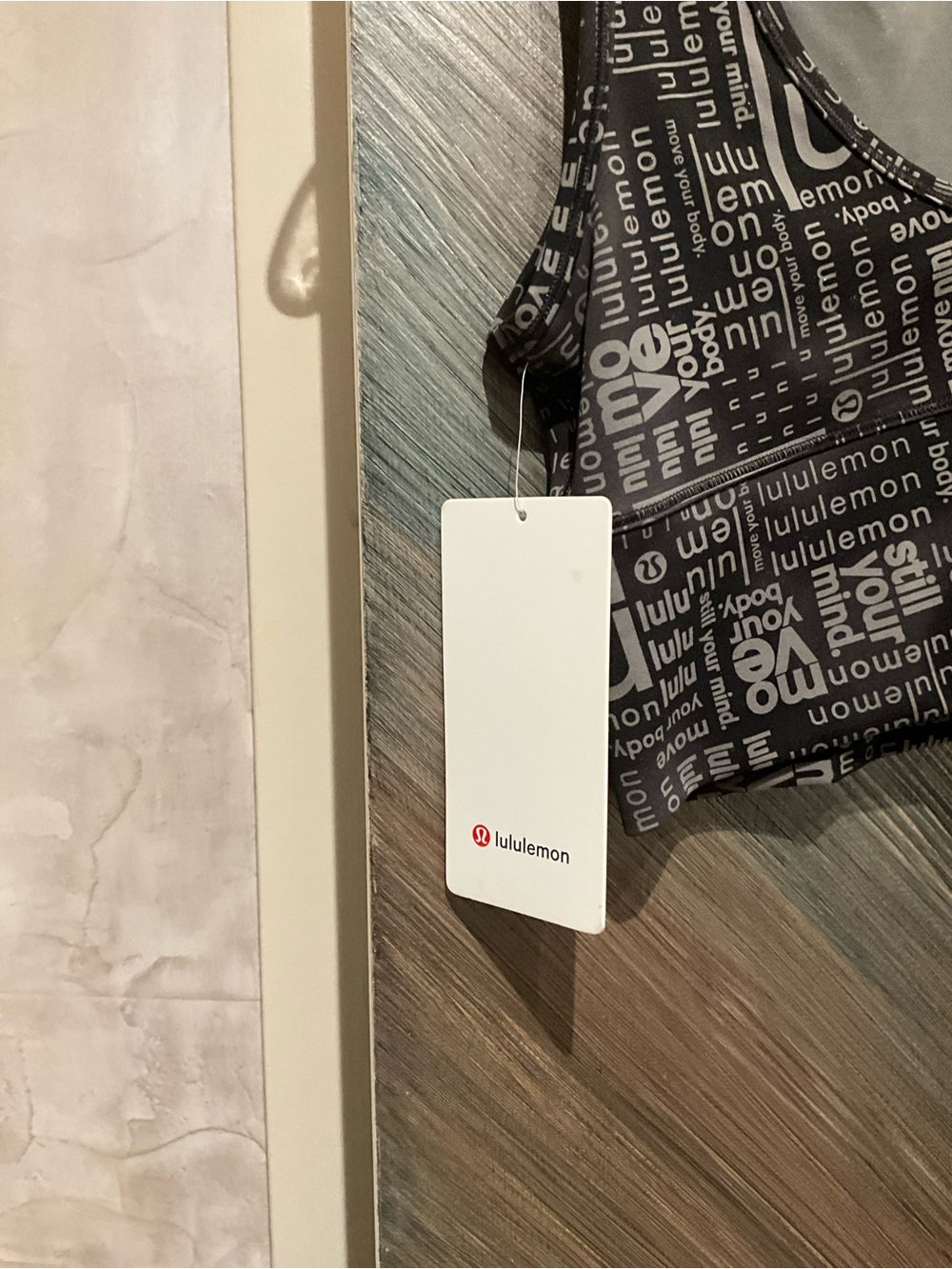 lululemon Black and White Logo-Print Sports Bra - Picture 2 of 4
